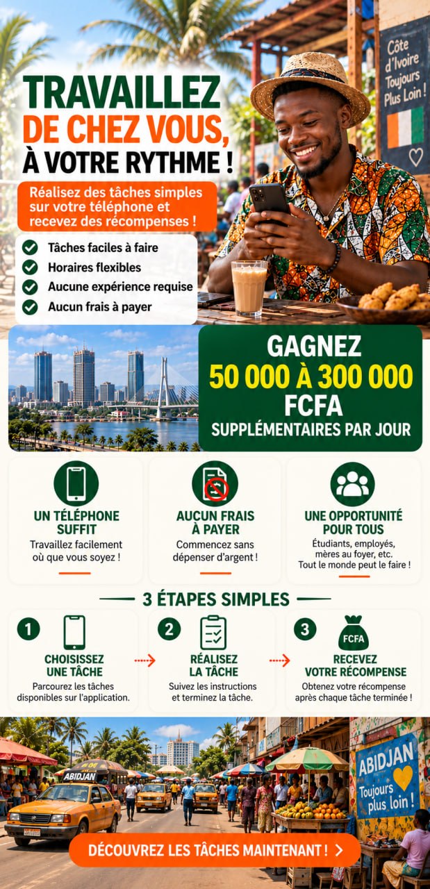Page de revenu complémentaire Côte d’Ivoire